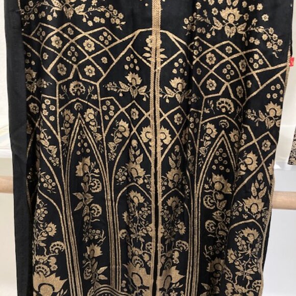 Black chiffon kurta churidar set - Picture 4 of 6